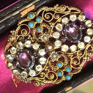 Georgian paste cut down collet brooch